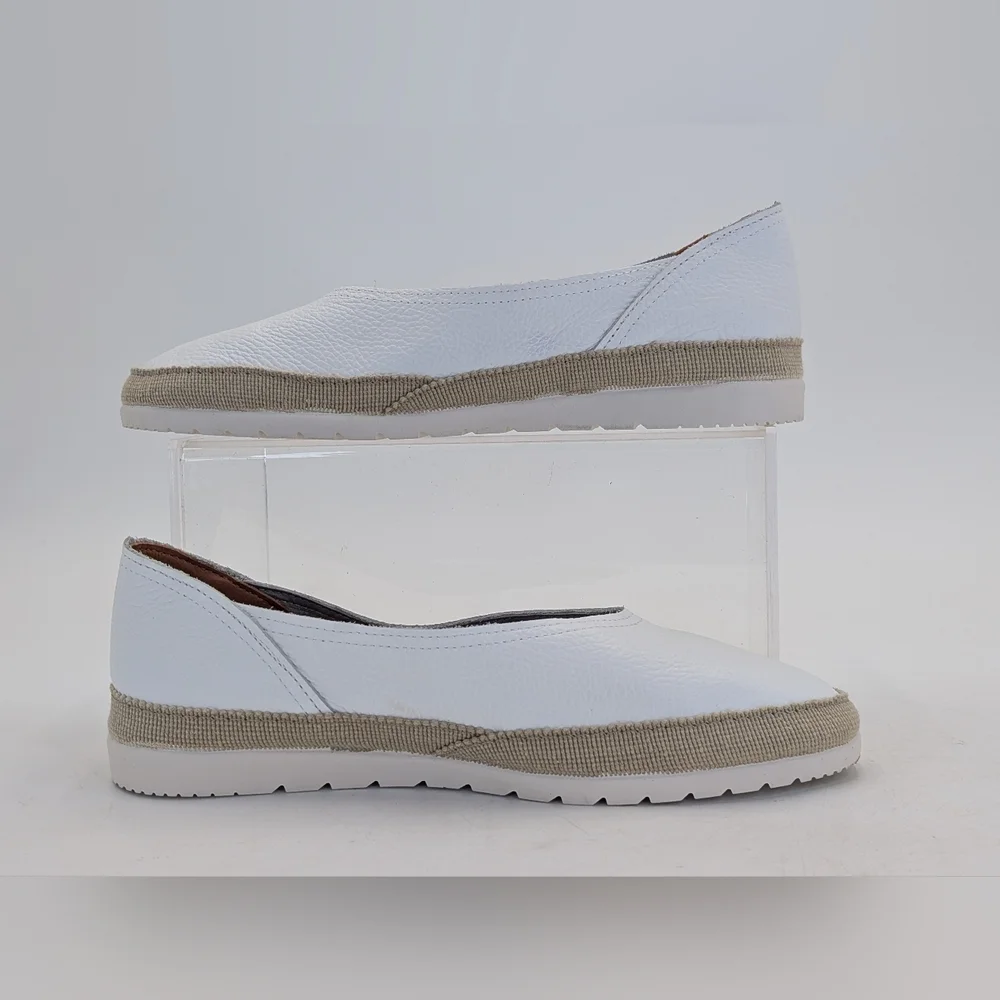 Verbenas Noelia Women Sz 10 Made in Spain Espadrilles White Leather
